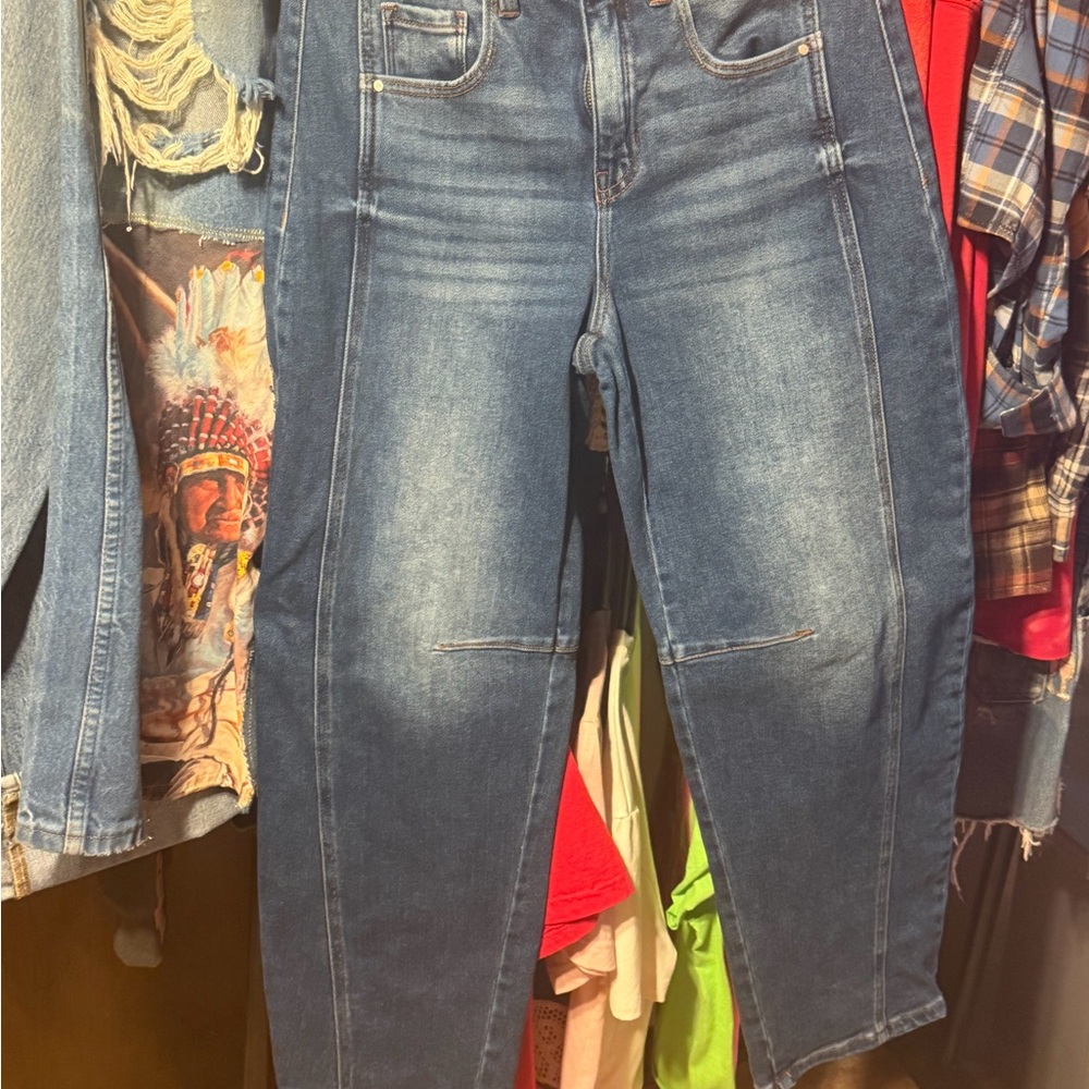 Risen barrel Women's Jeans stretch